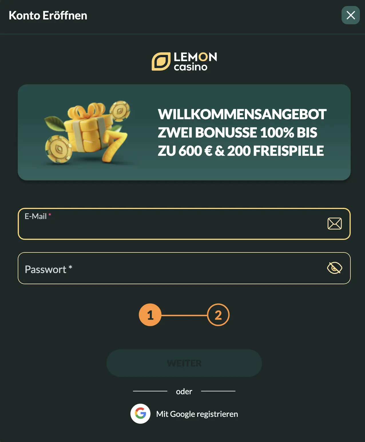 Lemon Casino Registrieren